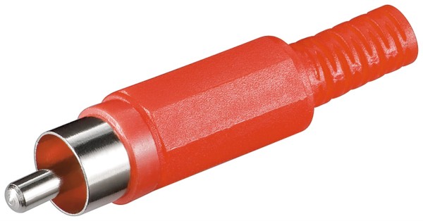 goobay Cinch Stecker Kunststoff mit Knickschutz rot (Bulk)