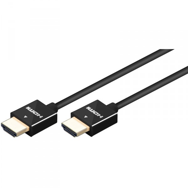 goobay Super slim High Speed HDMI+ mit Ethernet HDMI+ A-Stecker auf HDMI+ A-Stecker schwarz 2 m
