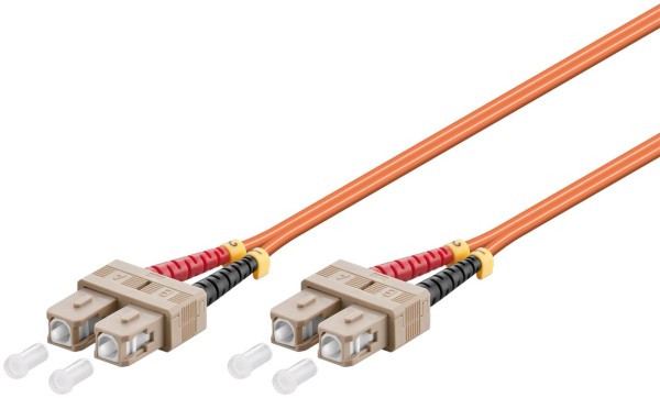 goobay LWL Kabel Multimode OM2 SC Stecker UPC auf SC Stecker UPC orange 1 m