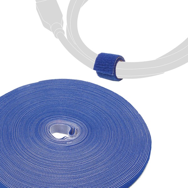 Label-The-Cable Roll, LTC PRO 1250, doppelseitige Klettbandrolle, 25 Meter blau