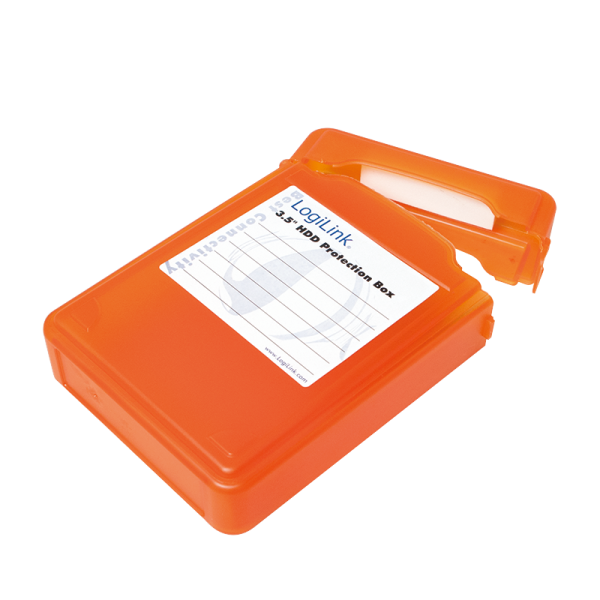 LogiLink Festplatten Schutz Box für 3,5" HDDs orange (Bulk)