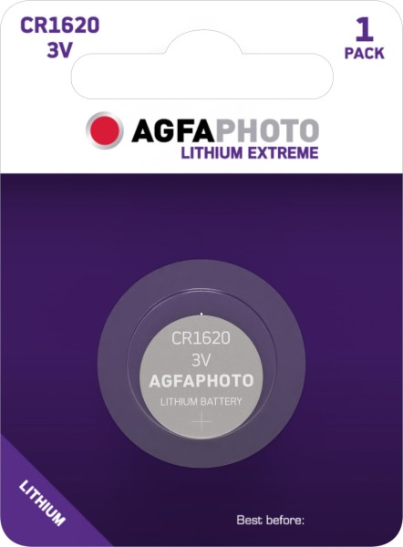 AGFAPHOTO Lithium Extreme Knopfzelle CR1620 3V (1er Blister)