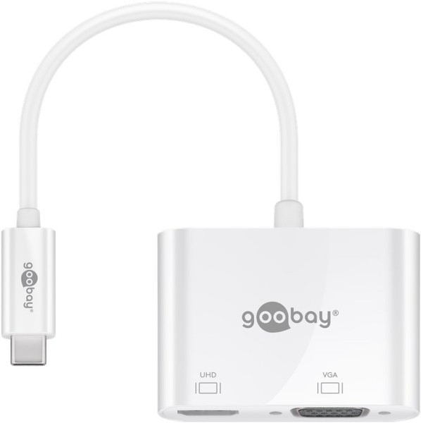 goobay USB-C Multiport-Adapter HDMI+VGA weiß (1er Softpack)