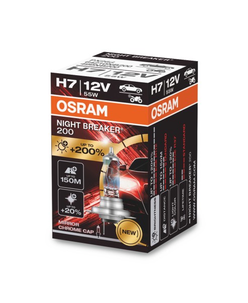 OSRAM NIGHT BREAKER 200 H7 PX26d 12V/55 W (1er Faltschachtel)