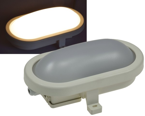 ChiliTec LED Oval Armatur FRL-O 06 IP44 Feuchtraum Leuchte 7 W/500 lm/3000 K (Bulk)
