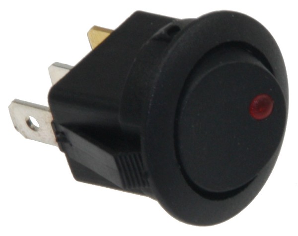 ChiliTec 12V Schalter mit roter LED EIN / AUS, 16A, Ø 20mm Einbau