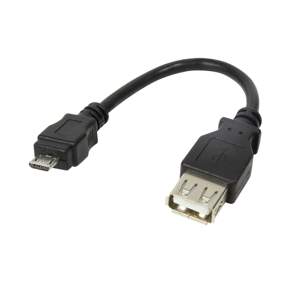 LogiLink USB 2.0 Adapter micro B Stecker auf USB 2.0 A Buchse schwarz 8 cm (1er Softpack)