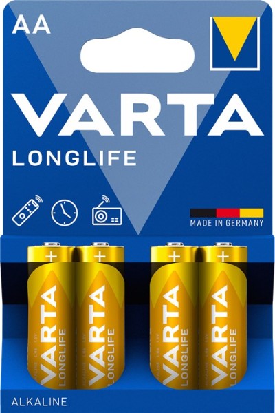 Varta Longlife Alkali Batterie LR6/AA Mignon 1,5 V (4er Blister)