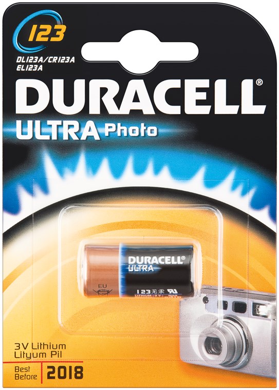 Duracell 1 x Duracell 123 CR17345 CR123A DL123A Photo Batterie 3V 1er Blister 