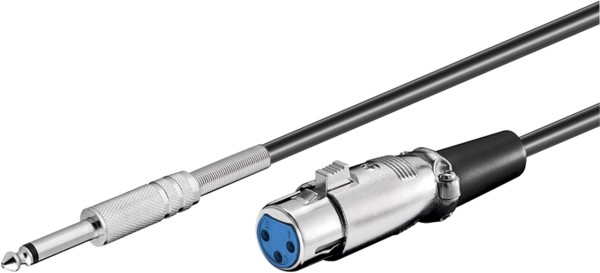 goobay Mikrofonanschlusskabel XLR Buchse 3 Pin auf Klinkenstecker 2 Pin blau 6 m