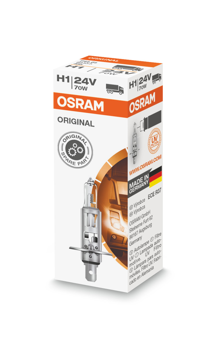 OSRAM ORIGINAL LINE H1 Halogen Birne P14.5s 24 V/70 W (1er