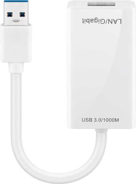 goobay USB 3.0 Gigabit Ethernet Netzwerkkonverter weiß 0,1 m (1er Blister)