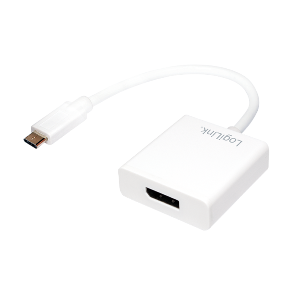 LogiLink USB C 3.2 auf DisplayPort Adapter weiß (1er Faltschachtel)