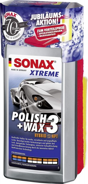 SONAX XTREME Polish & Wax 3 Hybrid NPT 500 ml AKTION
